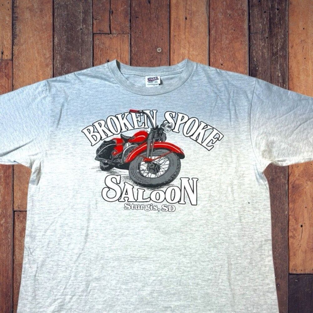 Vintage Y2K Sturgis Motorcycle Rally Broken Spoke Saloon Sturgis SD Mens LARGE
